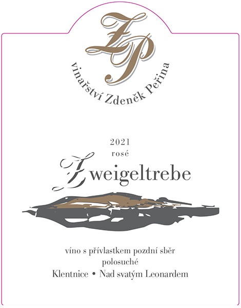Zweigeltrebe rosé 2021, víno s přívl. pozdní sběr 
