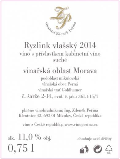 Ryzlink vlašský 2014 