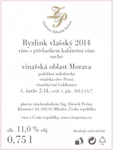 Ryzlink vlašský 2014 